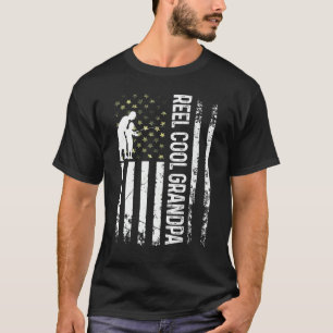T-shirt Papou cool de fils de pêcheur patriotique pour la