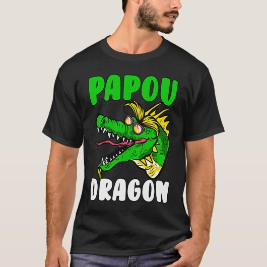 T-shirt Papou Dragon Father's Day (Devant)