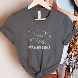 T-shirt Papouasie-Nouvelle-Guinée Plan du pays Forme du pl