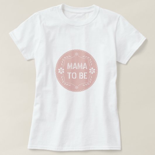 T-shirt Pappel rose en or picado mama pour être bébé fille (Design devant)