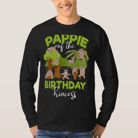T-shirt Pappie De L'Anniversaire Princesse Sloth Anniversa (Devant)