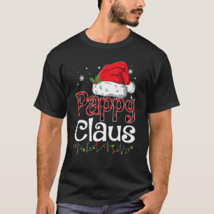 T-shirt Pappy Claus Santa Hat Red Plaid Buffalo Noël