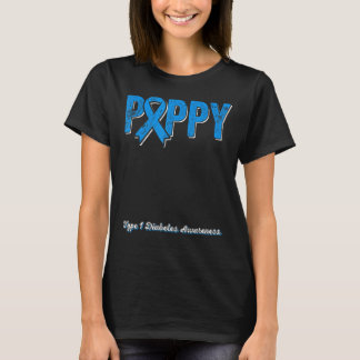 T-shirt Pappy d'un guerrier Type 1 Diabète Sensibilisation