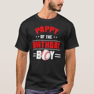 T-shirt Pappy Of The Birthday Boy Baseball Thème Famille B
