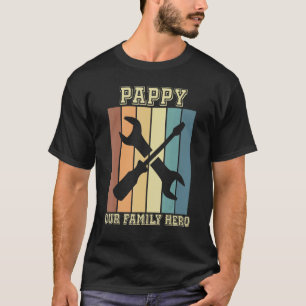 T-shirt Pappy Our Family Hero Vintage Rainbow Tools