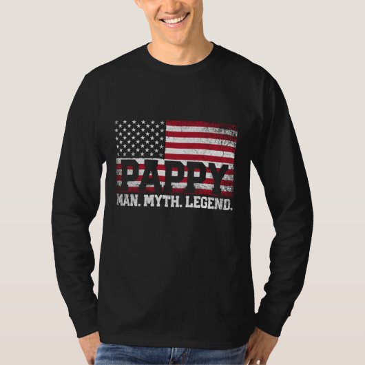 T-shirt Pappy The Man Myth Legend American Flag Père's D (Devant)