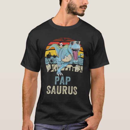 T-shirt Papsaurus T Rex Dinosaur Pop Saurus (Devant)