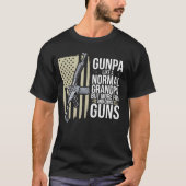 T-shirt Papy comme un grand-père normal mais drapeau améri (Devant)