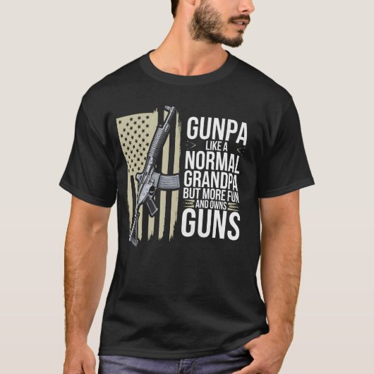 T-shirt Papy comme un grand-père normal mais drapeau améri (Devant)