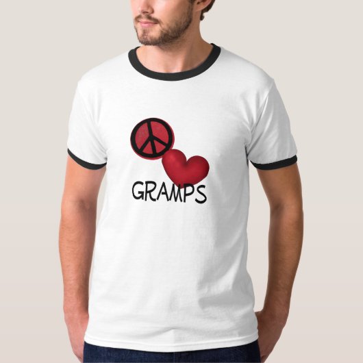 T-shirt Papy d'amour de paix (Devant)
