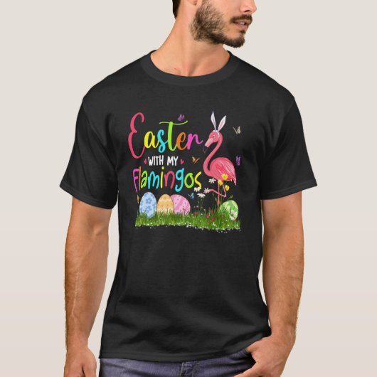 T-shirt Pâques Avec Mes Flamants roses Joli Flamant rose D (Devant)
