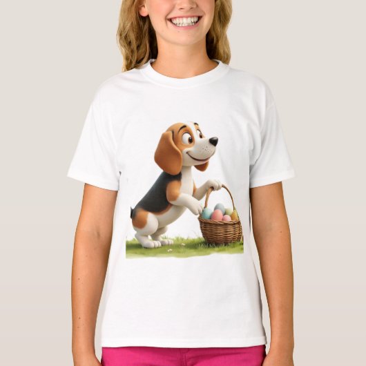 T-shirt Pâques beagle (Devant)