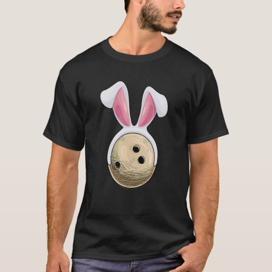 T-shirt Pâques Bowling Bunny Ears Joyeux jour de Pâques (Devant)