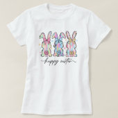 T-shirt Pâques, Bunnies Pastel & Floral (Design devant)