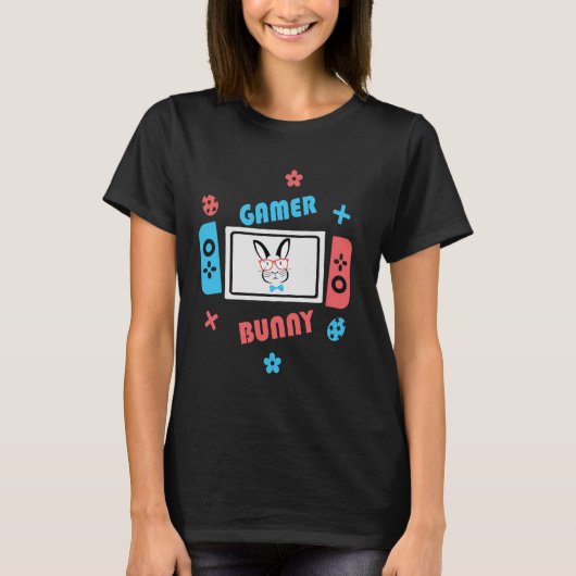T-shirt Pâques Bunny Gamer Svg, Joyeux Pâques (Devant)