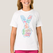 T-shirt Pâques Bunny Graphic Mot Cloud avec nom fille (Devant)