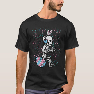 T-shirt Pâques Bunny Skeleton Gamer Funny Gaming Garçons E