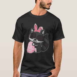 T-shirt Pâques chasse aux oeufs Bunny Ear Raccoon Pâques J