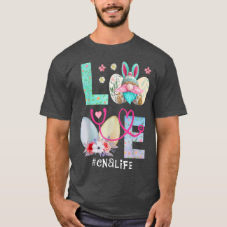 T-shirt Pâques CNA Life Love Bunnies Stethoscope Nurse E