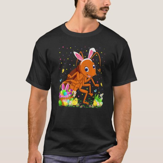 T-shirt Pâques Cockroach Bunny Oeuf Chasse Cockroach Dégag (Devant)