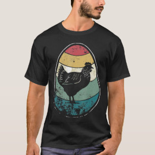 T-shirt Pâques heureux œuf de poule rétro vintage