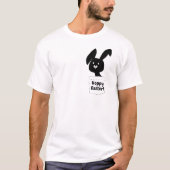T-shirt Pâques Hoppy Amusant Noir Et Blanc Lapin Pun Carto (Devant)
