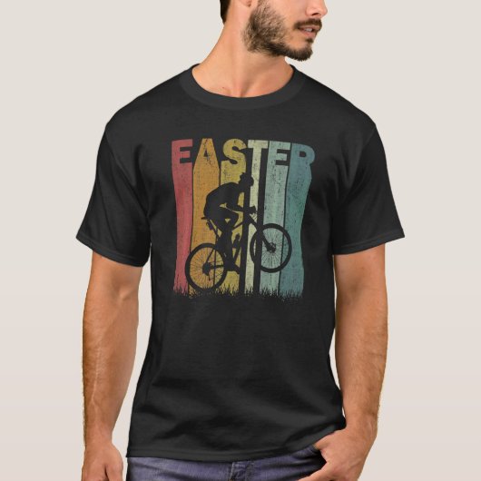 T-shirt Pâques Jour Cyclisme Rétro Graphisme amusant Coût  (Devant)