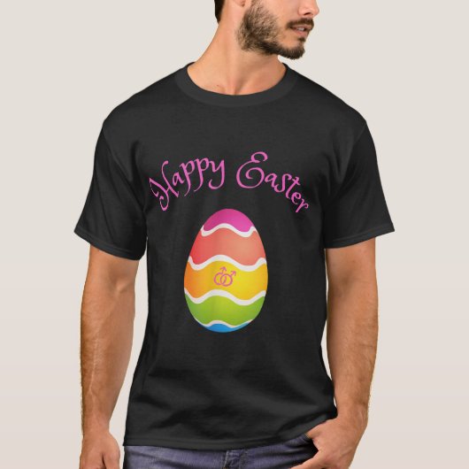 T-shirt Pâques joyeuses pour les hommes gais avec oeuf de  (Devant)