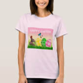 T-Shirt Pâques Joyeux Rose Clair (Devant)