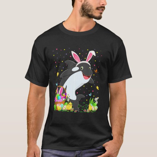 T-shirt Pâques Orca Poisson Lapin Chasse Oeuf Orca Pâques  (Devant)