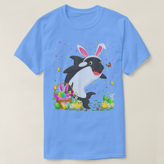 T-shirt Pâques Orca Poisson Lapin Chasse Oeuf Orca Pâques (Design devant)