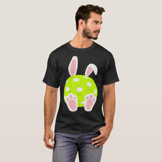 T-shirt Pâques Pickleball Bunny Oars Ball mignonne Rabbit (Devant entier)