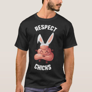 T-shirt Pâques Respect Chicks Flamant rose Bunny Oreilles