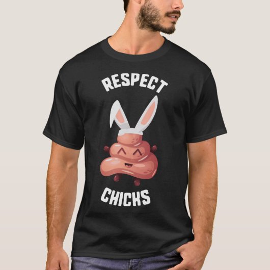 T-shirt Pâques Respect Chicks Flamant rose Bunny Oreilles (Devant)