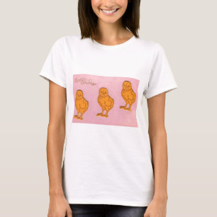 T-shirt Pâques Salutations Chicks rose