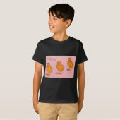 T-shirt Pâques Salutations Chicks rose (Devant entier)