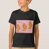 T-shirt Pâques Salutations Chicks rose (Devant)