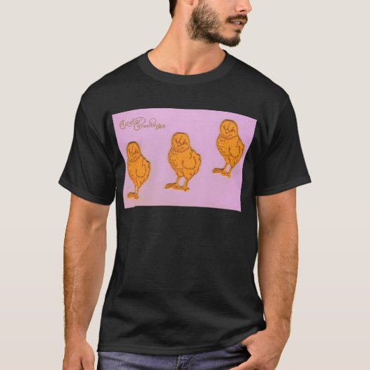 T-shirt Pâques Salutations Poussins pourpres (Devant)