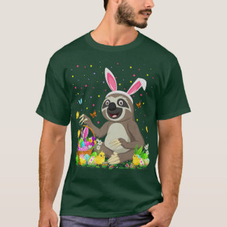 T-shirt Pâques Sloth Bunny Oeuf chasse Sloth Pâques dimanc