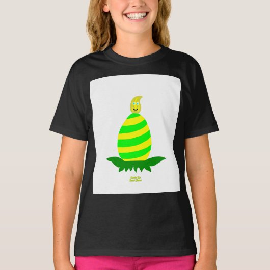 T-shirt Pâques veut filles Noir Basic T Chemise (Devant)