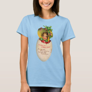 T-shirt Pâques victorien, fille vintage avec bonnet dans u