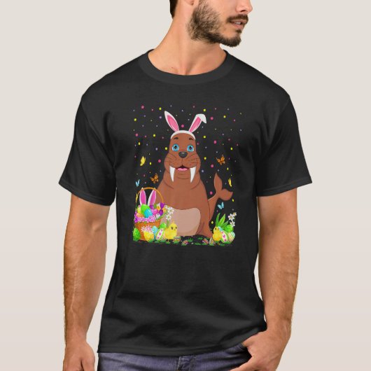 T-shirt Pâques Walrus Poisson Bunny Oeuf Chasse Walrus Pâq (Devant)