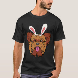 T-shirt Pâques Yorkshire Terrier Rabbit Ears Costume Est