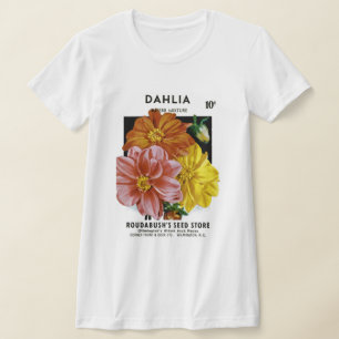 T-shirt Paquet vintage de graine de dahlia