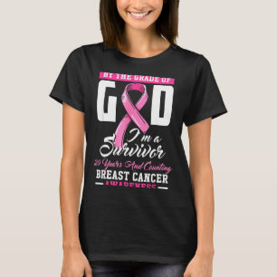 T-shirt Par la grâce de Dieu survivante 29 ans cancer du s