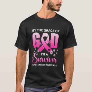 T-shirt Par la grâce Dieu Je suis un survivant Cancer du s