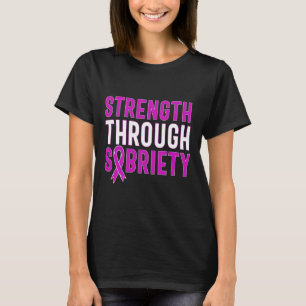 T-shirt Par Sobriety End Addiction Purple Ribbon