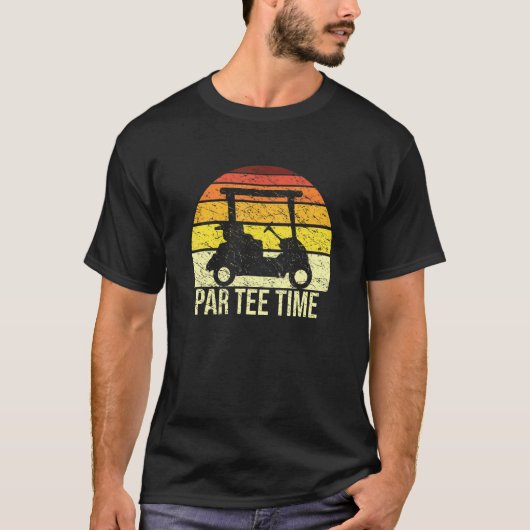 T-shirt Par Tee Partee Retro Golf Cart Golf Playe (Devant)