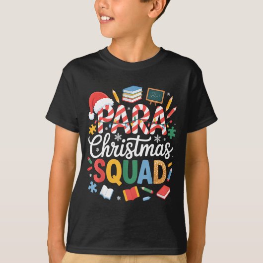 T-shirt Para Christmas Squad Teacher Paraprofessional Holi (Devant)