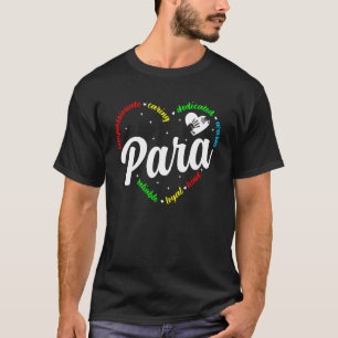 T-shirt Para Coeur enseignant Paraéducateur Paraprofession